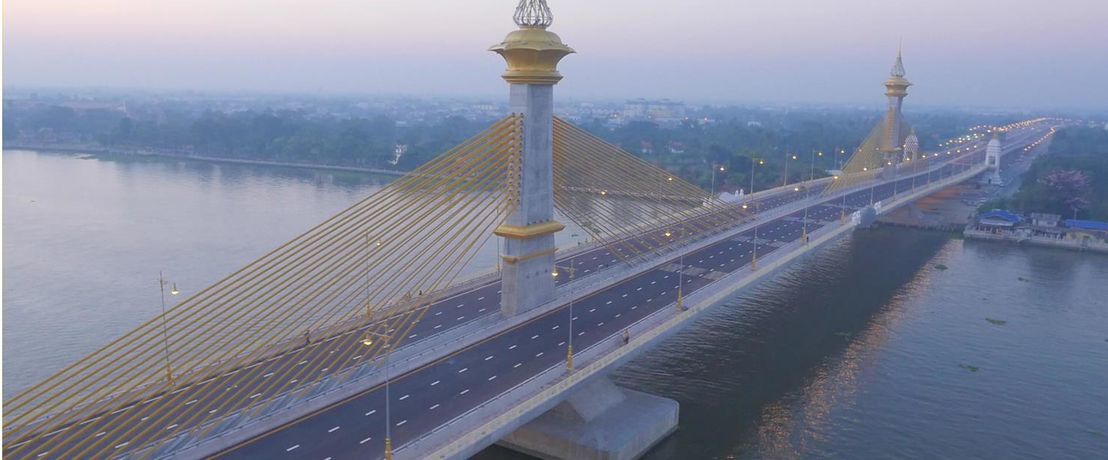 Chao Phraya River Crossing Bridge in Thailand
